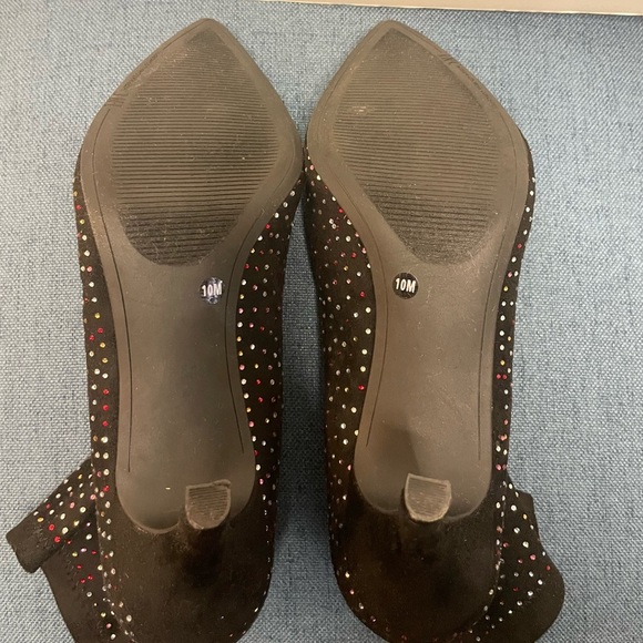 INC Black Rhinestone Padded Bray Pointed Toe Stiletto Booties size 10 - Picture 6 of 12